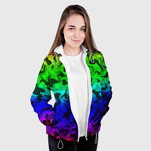 Женская куртка Камуфляж спектр / 3D-Белый – фото 3