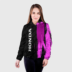 Куртка с капюшоном женская Honda pro racing: по-вертикали, цвет: 3D-черный — фото 2