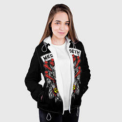 Куртка с капюшоном женская Megadeth - ядерный череп, цвет: 3D-белый — фото 2