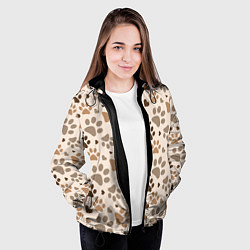 Куртка с капюшоном женская Следы питомцев, цвет: 3D-черный — фото 2