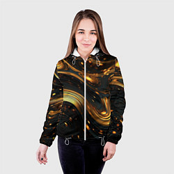 Куртка с капюшоном женская Жидкое золото, цвет: 3D-белый — фото 2