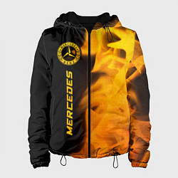 Куртка с капюшоном женская Mercedes - gold gradient: по-вертикали, цвет: 3D-черный