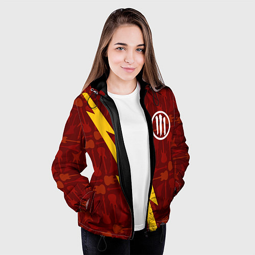 Женская куртка Three Days Grace гитары и молния / 3D-Черный – фото 3