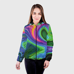 Куртка с капюшоном женская Color abstraction, цвет: 3D-черный — фото 2