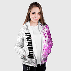 Куртка с капюшоном женская Limp Bizkit rock legends: по-вертикали, цвет: 3D-белый — фото 2