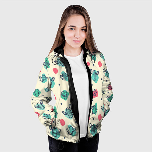 Женская куртка Cactus life / 3D-Черный – фото 3