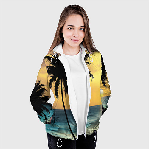 Женская куртка Вечер на отдыхе / 3D-Белый – фото 3