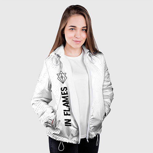 Женская куртка In Flames glitch на светлом фоне: по-вертикали / 3D-Белый – фото 3