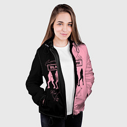 Куртка с капюшоном женская Blackpink силуэт девушек, цвет: 3D-черный — фото 2