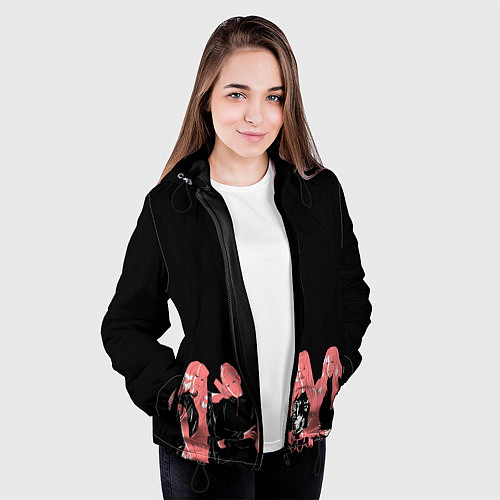 Женская куртка Black pink на черном / 3D-Черный – фото 3