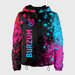 Куртка с капюшоном женская Burzum - neon gradient: по-вертикали, цвет: 3D-черный