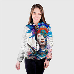 Куртка с капюшоном женская Japanese girl - irezumi - tattoo, цвет: 3D-черный — фото 2