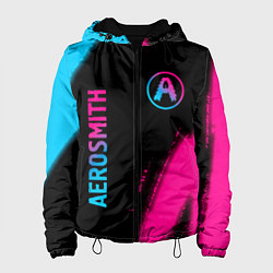 Женская куртка Aerosmith - neon gradient: надпись, символ