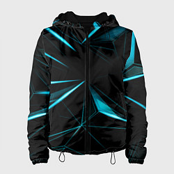 Куртка с капюшоном женская Light blue hexagon, цвет: 3D-черный