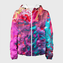 Куртка с капюшоном женская Феерия жидких красок, цвет: 3D-белый