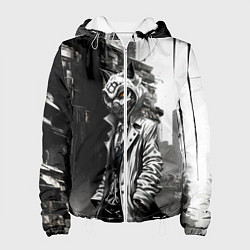 Куртка с капюшоном женская Кибернетический кицунэ, цвет: 3D-белый