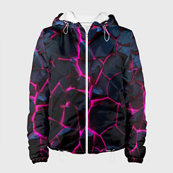 Куртка с капюшоном женская Неоновый разлом, цвет: 3D-белый