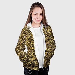 Куртка с капюшоном женская Золотые монеты, цвет: 3D-белый — фото 2