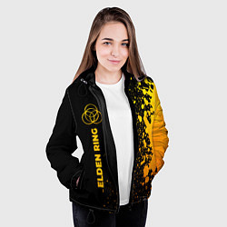 Куртка с капюшоном женская Elden Ring - gold gradient: по-вертикали, цвет: 3D-черный — фото 2