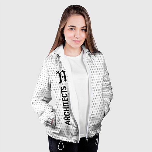 Женская куртка Architects glitch на светлом фоне: по-вертикали / 3D-Белый – фото 3