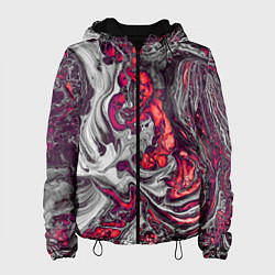 Куртка с капюшоном женская Абстрактные разводы, цвет: 3D-черный