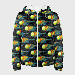 Куртка с капюшоном женская Мячики теннисные, цвет: 3D-белый