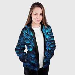 Куртка с капюшоном женская Космические плиты, цвет: 3D-черный — фото 2