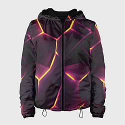 Куртка с капюшоном женская Пурпурные неоновые плиты, цвет: 3D-черный