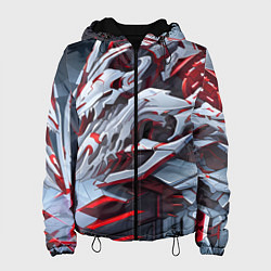 Куртка с капюшоном женская Череп киберпанк, цвет: 3D-черный