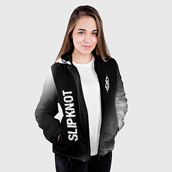Куртка с капюшоном женская Slipknot glitch на темном фоне: надпись, символ, цвет: 3D-черный — фото 2