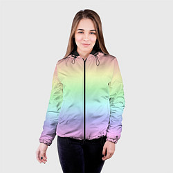Куртка с капюшоном женская Нежная радуга, цвет: 3D-черный — фото 2