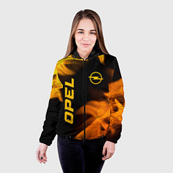 Куртка с капюшоном женская Opel - gold gradient: надпись, символ, цвет: 3D-черный — фото 2