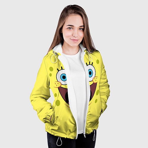 Женская куртка Губка Спанч Боб / 3D-Белый – фото 3