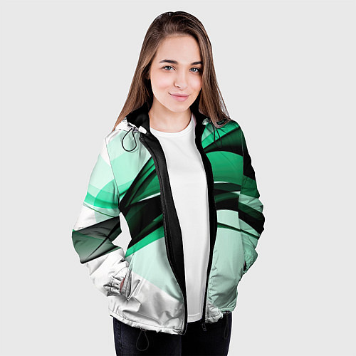 Женская куртка White green black / 3D-Черный – фото 3