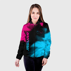 Куртка с капюшоном женская Jaguar - neon gradient: надпись, символ, цвет: 3D-черный — фото 2