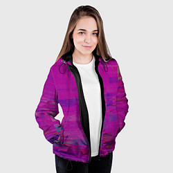 Куртка с капюшоном женская Фиолетово византийский глитч, цвет: 3D-черный — фото 2