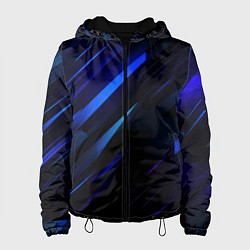 Куртка с капюшоном женская Blue black texture, цвет: 3D-черный