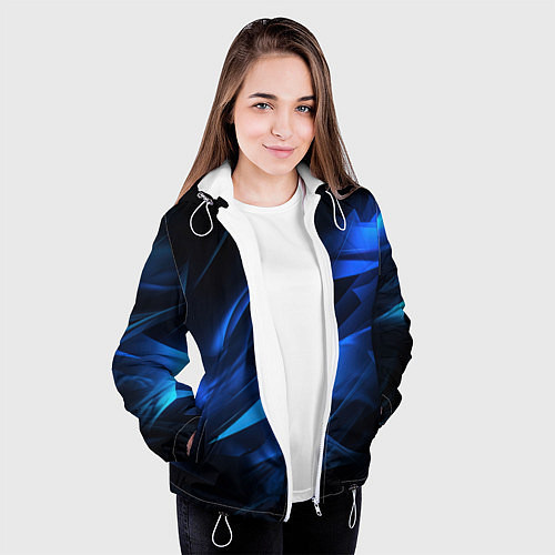 Женская куртка Black blue texture / 3D-Белый – фото 3