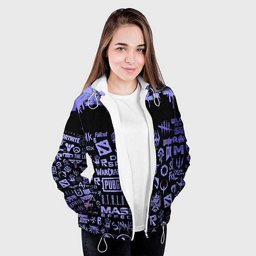 Женская куртка Games pattern / 3D-Белый – фото 3