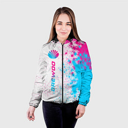 Куртка с капюшоном женская Daewoo neon gradient style: по-вертикали, цвет: 3D-черный — фото 2