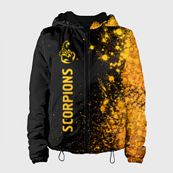 Куртка с капюшоном женская Scorpions - gold gradient: по-вертикали, цвет: 3D-черный