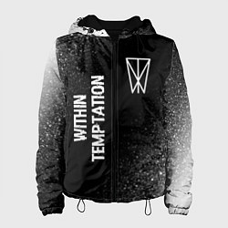 Куртка с капюшоном женская Within Temptation glitch на темном фоне: надпись,, цвет: 3D-черный