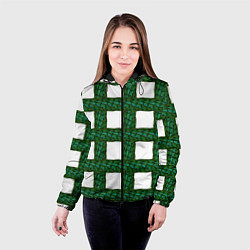 Куртка с капюшоном женская Зеленые змейки, цвет: 3D-черный — фото 2