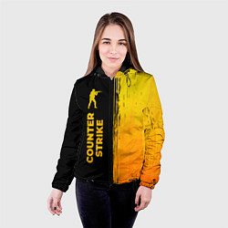 Куртка с капюшоном женская Counter Strike - gold gradient: по-вертикали, цвет: 3D-черный — фото 2