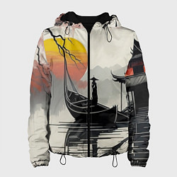 Куртка с капюшоном женская Красота Японии, цвет: 3D-черный