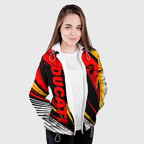 Женская куртка Ducati - red uniform / 3D-Белый – фото 3