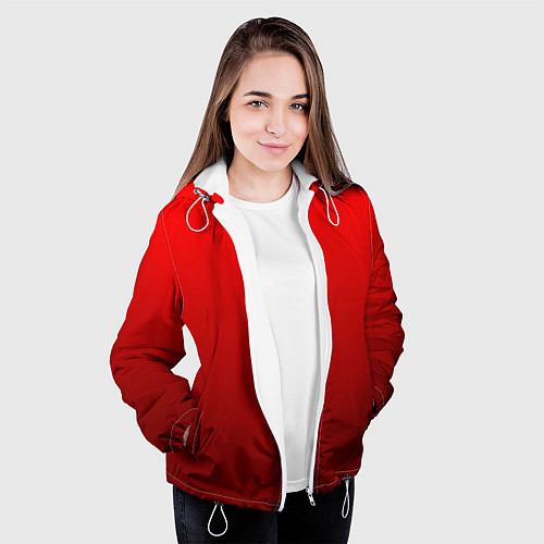 Женская куртка Градиент красный тёмный / 3D-Белый – фото 3