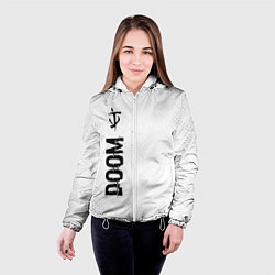 Куртка с капюшоном женская Doom glitch на светлом фоне: по-вертикали, цвет: 3D-белый — фото 2