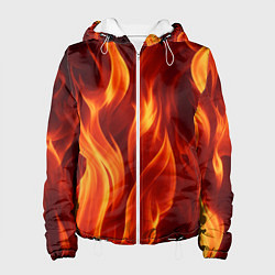 Куртка с капюшоном женская Пламя огня, цвет: 3D-белый