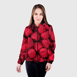 Куртка с капюшоном женская Малина - паттерн, цвет: 3D-черный — фото 2